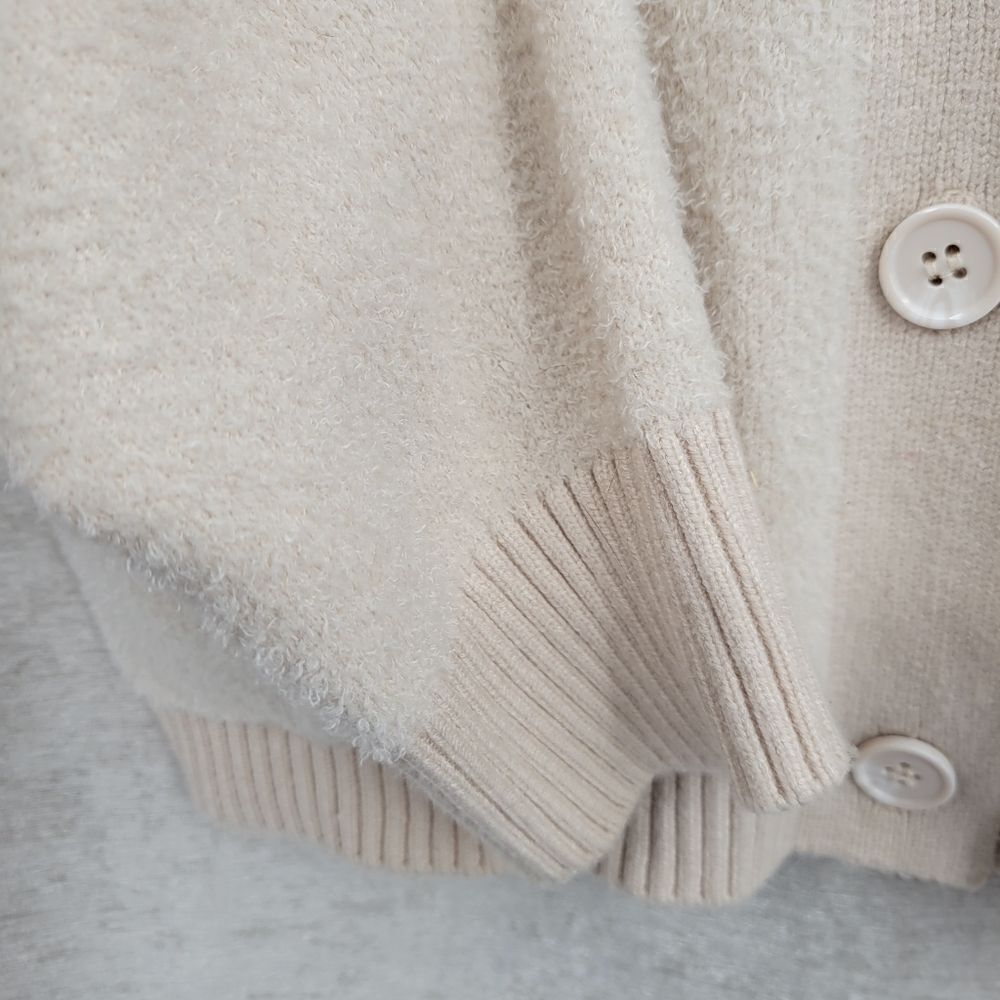 Joie Cream Cardigan Fuzzy Butter Soft Cardigan Women's Size Large - Picture 5 of 10